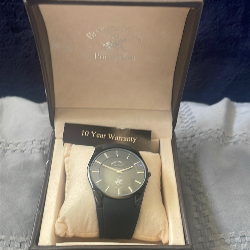 Beverly Hills Polo Club watch with Dark Brown Leather Case